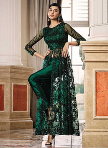 Green Floral Embroidered Stylish Lehenga/ Pant Style Anarkali fashionandstylish.myshopify.com