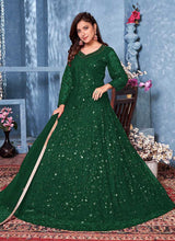 Load image into Gallery viewer, Green Floral Heavy Embroidered Gown Style Anarkali fashionandstylish.myshopify.com
