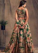 Load image into Gallery viewer, Green Floral Printed Stylish Embroidered Lehenga Choli fashionandstylish.myshopify.com
