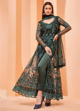 Load image into Gallery viewer, Green Heavy Designer Embroidered Lehenga/ Pant Style Anarkali fashionandstylish.myshopify.com
