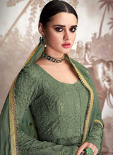 Load image into Gallery viewer, Green Heavy Embroidered Anarkali Suit fashionandstylish.myshopify.com
