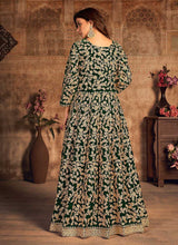 Load image into Gallery viewer, Green Heavy Embroidered Designer Velvet Anarkali Suit fashionandstylish.myshopify.com

