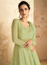Load image into Gallery viewer, Green Heavy Embroidered Gown Style Anarkali
