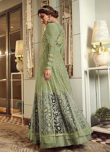 Green Heavy Embroidered Gown Style Anarkali Suit fashionandstylish.myshopify.com