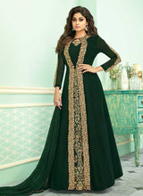 Load image into Gallery viewer, Green Heavy Embroidered Jacket Style Anarkali Suit fashionandstylish.myshopify.com
