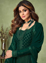 Load image into Gallery viewer, Green Heavy Embroidered Kalidar Anarkali Suit fashionandstylish.myshopify.com
