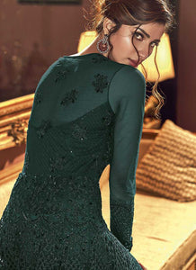 Green Heavy Embroidered Lehenga/ Pant Style Anarkali fashionandstylish.myshopify.com