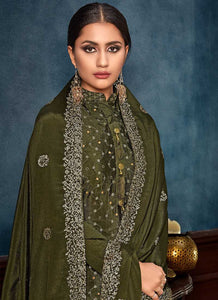 Green Heavy Embroidered Sequins Work Designer Palazzo Suit fashionandstylish.myshopify.com