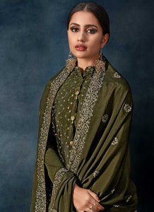 Green Heavy Embroidered Sequins Work Designer Palazzo Suit fashionandstylish.myshopify.com