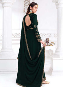 Green Heavy Embroidered Slit style Anarkali Suit fashionandstylish.myshopify.com
