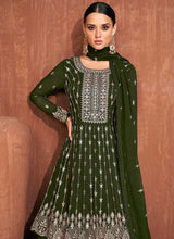 Load image into Gallery viewer, Green Heavy Embroidered Stylish Lehenga fashionandstylish.myshopify.com
