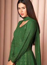 Load image into Gallery viewer, Green Heavy Embroidered Stylish Sharara Suit fashionandstylish.myshopify.com
