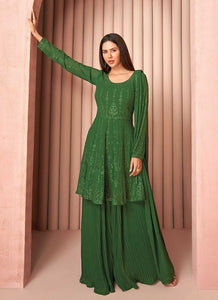 Green Heavy Embroidered Stylish Sharara Suit fashionandstylish.myshopify.com