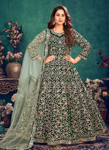 Load image into Gallery viewer, Green Heavy Embroidered Stylish Velvet Anarkali Suit fashionandstylish.myshopify.com
