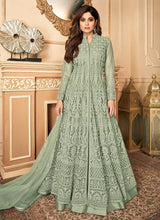 Load image into Gallery viewer, Green Lucknowi Work Embroidered Anarkali style Lehenga fashionandstylish.myshopify.com
