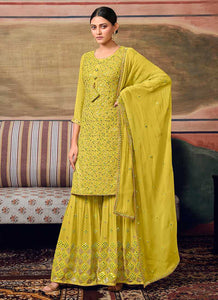 Green Mirror Embroidered Stylish Gharara Suit fashionandstylish.myshopify.com