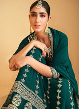 Load image into Gallery viewer, Green Sequin Embroidered Designer Kalidar Anarkali fashionandstylish.myshopify.com
