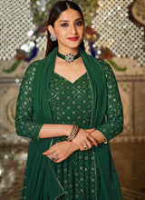 Load image into Gallery viewer, Green Sequin Embroidered Lehenga Style Anarkali fashionandstylish.myshopify.com
