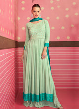 Load image into Gallery viewer, Green Shaded Embroidered Stylish Sharara Suit
