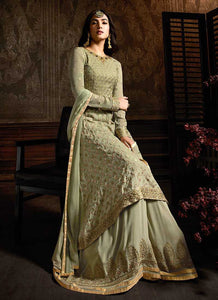 Green Up Down Style Embroidered Sharara Suit fashionandstylish.myshopify.com