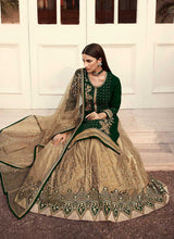 Load image into Gallery viewer, Green and Beige Heavy Embroidered Festive Wear Lehenga fashionandstylish.myshopify.com
