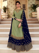 Load image into Gallery viewer, Green and Blue Heavy Embroidered Lehenga/ Pant Style Suit fashionandstylish.myshopify.com

