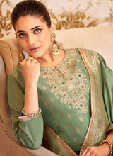 Load image into Gallery viewer, Green and Gold Designer Embroidered Palazzo Suit fashionandstylish.myshopify.com
