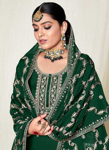 Green and Gold Embroidered Gharara Suit fashionandstylish.myshopify.com