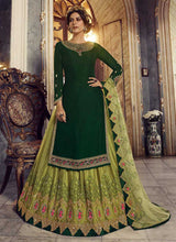Load image into Gallery viewer, Green and Gold Heavy Embroidered Lehenga/ Pant Style Suit fashionandstylish.myshopify.com

