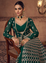 Load image into Gallery viewer, Green and Gold Heavy Embroidered Lehenga Suit
