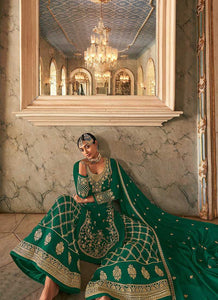 Green and Gold Heavy Embroidered Stylish Palazzo Suit fashionandstylish.myshopify.com