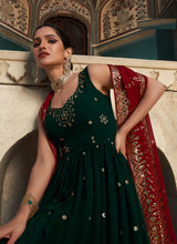 Load image into Gallery viewer, Green and Maroon Sequin Embroidered Anarkali
