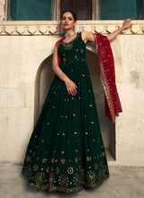 Load image into Gallery viewer, Green and Maroon Sequin Embroidered Anarkali
