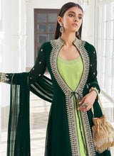 Load image into Gallery viewer, Green and Mint Heavy Embroidered Jacket Style Suit fashionandstylish.myshopify.com
