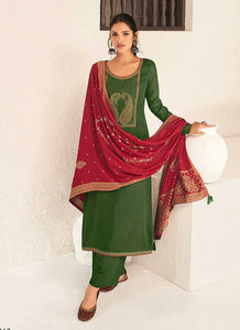 Green and Red Splendid Embroidered Pant Style Suit fashionandstylish.myshopify.com