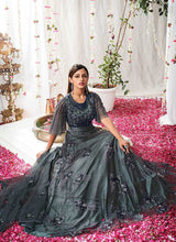 Load image into Gallery viewer, Grey Blue Heavy Embroidered Designer Kalidar Anarkali Suit fashionandstylish.myshopify.com
