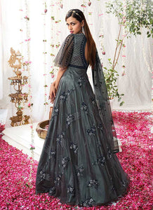 Grey Blue Heavy Embroidered Designer Kalidar Anarkali Suit fashionandstylish.myshopify.com