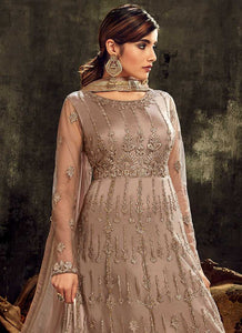 Grey Embroidered Kalidar Anarkali Style Suit fashionandstylish.myshopify.com
