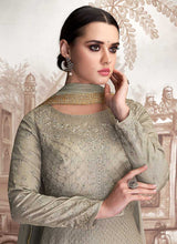 Load image into Gallery viewer, Grey Heavy Embroidered Anarkali Suit fashionandstylish.myshopify.com
