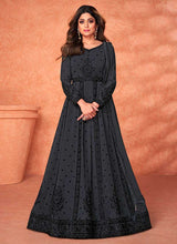 Load image into Gallery viewer, Grey Heavy Embroidered Kalidar Anarkali fashionandstylish.myshopify.com
