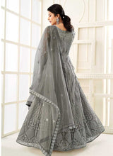 Load image into Gallery viewer, Grey Heavy Embroidered Kalidar Gown Style Anarkali fashionandstylish.myshopify.com
