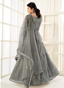Grey Heavy Embroidered Kalidar Gown Style Anarkali fashionandstylish.myshopify.com