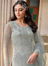 Load image into Gallery viewer, Grey Heavy Embroidered Stylish Palazzo Suit fashionandstylish.myshopify.com
