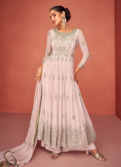 Grey Heavy Embroidered Stylish Sharara Suit