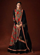 Load image into Gallery viewer, Grey and Black Embroidered Anarkali Style Gown fashionandstylish.myshopify.com
