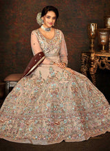 Load image into Gallery viewer, Grey and Gold Floral Embroidered Kalidar Anarkali fashionandstylish.myshopify.com
