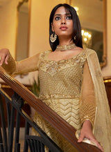 Load image into Gallery viewer, Light Beige Floral Designer Embroidered Kalidar Anarkali fashionandstylish.myshopify.com
