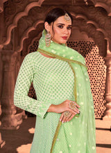Load image into Gallery viewer, Light Green Heavy Embroidered Gown Style Anarkali fashionandstylish.myshopify.com
