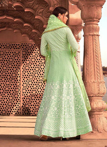 Light Green Heavy Embroidered Gown Style Anarkali fashionandstylish.myshopify.com