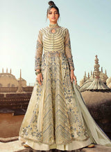 Load image into Gallery viewer, Light Grey Heavy Embroidered Lehenga Style Anarkali fashionandstylish.myshopify.com
